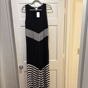 La Blanca Black and White Chevron Sundress